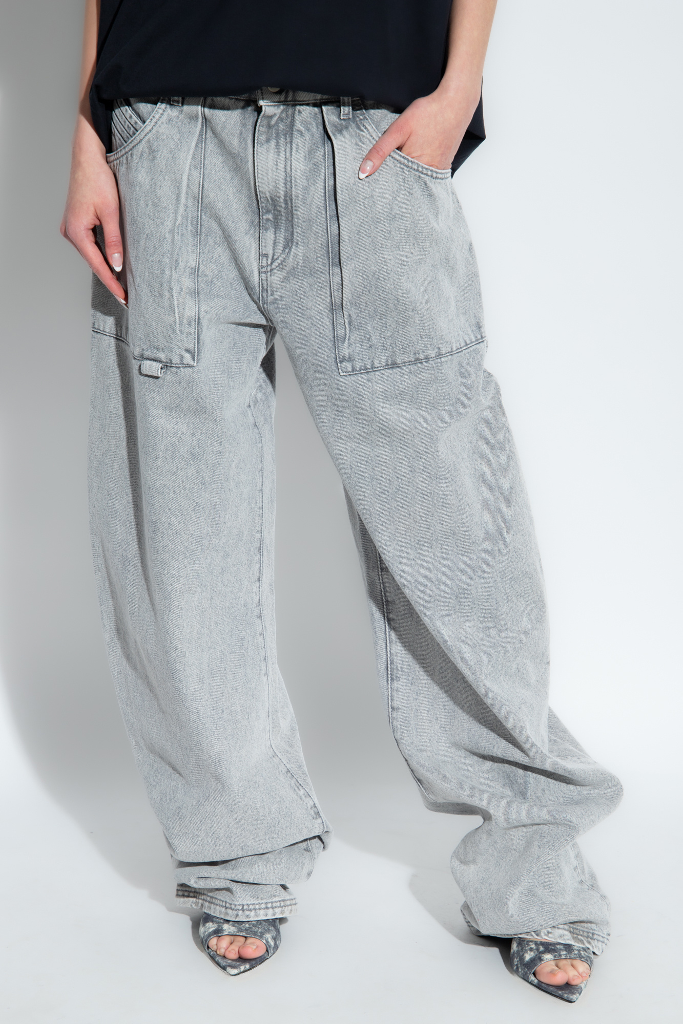 Grey Wide leg jeans The Attico - SikSilk skinny jeans with
